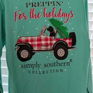 Simply Southern Holiday Jeep Shirt - Teal and Red